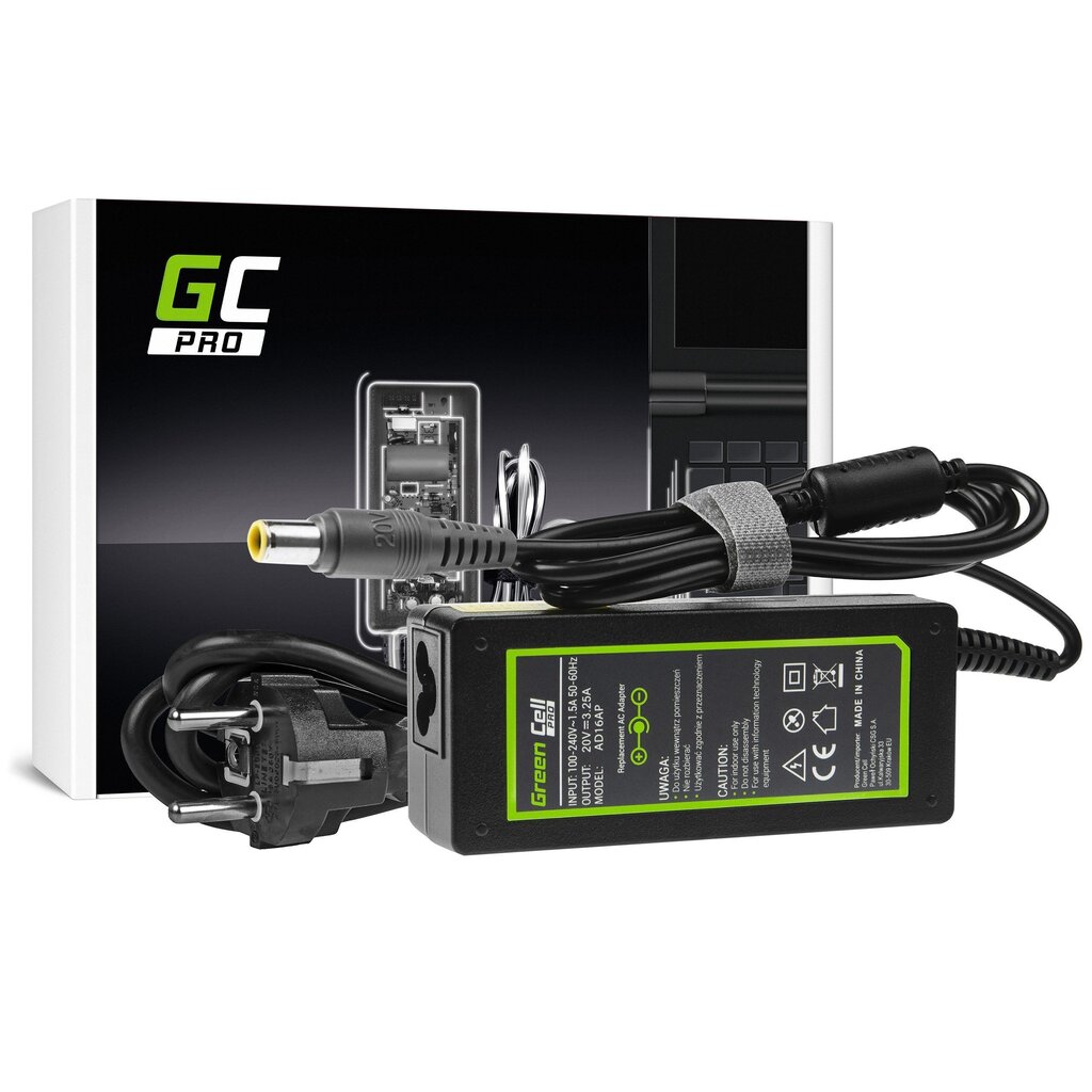 Green Cell Pro 20V, 65W, 3.25A hind ja info | Sülearvuti laadijad | hansapost.ee