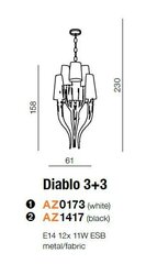 Ripplamp Azzardo Diablo Black hind ja info | Rippvalgustid | hansapost.ee