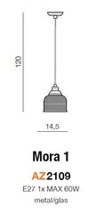 Azzardo подвесной светильник Mora 1 AZ2109 цена и информация | Потолочный светильник, 38 x 38 x 24 см | hansapost.ee