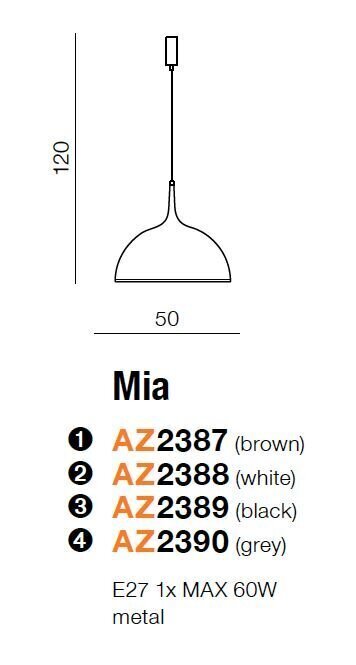 Rippvalgusti Azzardo Mia AZ2389 hind ja info | Rippvalgustid | hansapost.ee