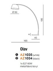 Azzardo põrandalamp Olav White hind ja info | Põrandalambid | hansapost.ee