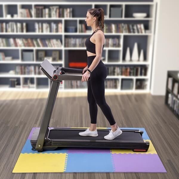 Kaitsev põrandamatt One Fitness 60x60x1 cm, 9 tk, kollane/sinine hind ja info | Trenažööride tarvikud | hansapost.ee