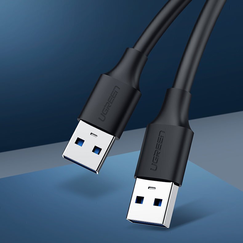 Kaabel Ugreen USB 2.0 (male) - USB 2.0 (male) 1 m, must UGR391BLK цена и информация | Juhtmed ja kaablid | hansapost.ee