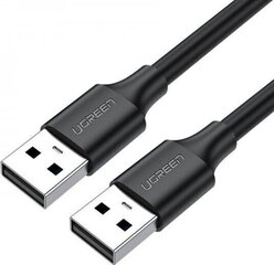 Kaabel Ugreen USB 2.0 (male) - USB 2.0 (male) 1 m, must UGR391BLK hind ja info | Juhtmed ja kaablid | hansapost.ee