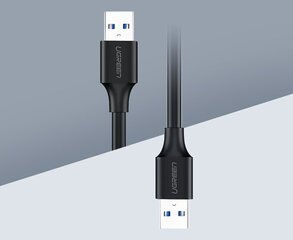 Kaabel Ugreen USB 2.0 (male) - USB 2.0 (male) 1 m, must UGR391BLK hind ja info | Juhtmed ja kaablid | hansapost.ee
