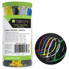 Хомуты для крепления кабеля Techly, различных цветов, 600 шт. цена и информация | Кабели и провода | hansapost.ee