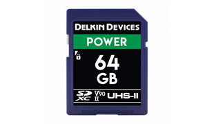 Delkin mälukaart SDXC 64GB Power 2000X UHS-II U3 V90 R300/W250 hind ja info | Delkin Mobiiltelefonid, fotokaamerad, nutiseadmed | hansapost.ee