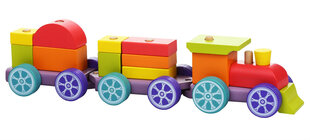 Puidust kuubikutest rong Cubika, 15 kuubikut hind ja info | Beebide mänguasjad | hansapost.ee