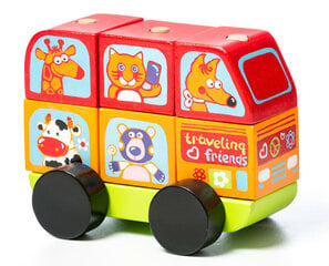 Puidust Buss lemmikloomadega, 7 detaili price and information | Toys for babies | hansapost.ee