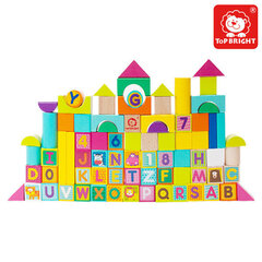 Набор деревянных блоков с цифрами и буквами Top Bright, 150 блоков цена и информация | Игрушки для малышей | hansapost.ee