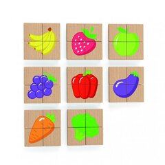 Деревянная магнитная головоломка с картинками фруктов и овощей Viga цена и информация | Развивающие игрушки для детей | hansapost.ee