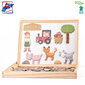 Puidust hariv magnetiline kahepoolne tahvel loomadega Woody, 91214 цена и информация | Arendavad laste mänguasjad | hansapost.ee