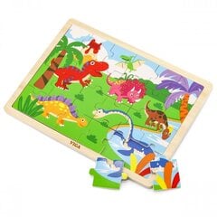 Деревянная головоломка динозавры Viga, 24 деталей цена и информация | Развивающие игрушки для детей | hansapost.ee