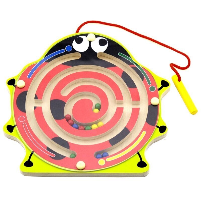 Puidust magnetiline mäng-labürint Lepatriinu hind ja info | Arendavad laste mänguasjad | hansapost.ee