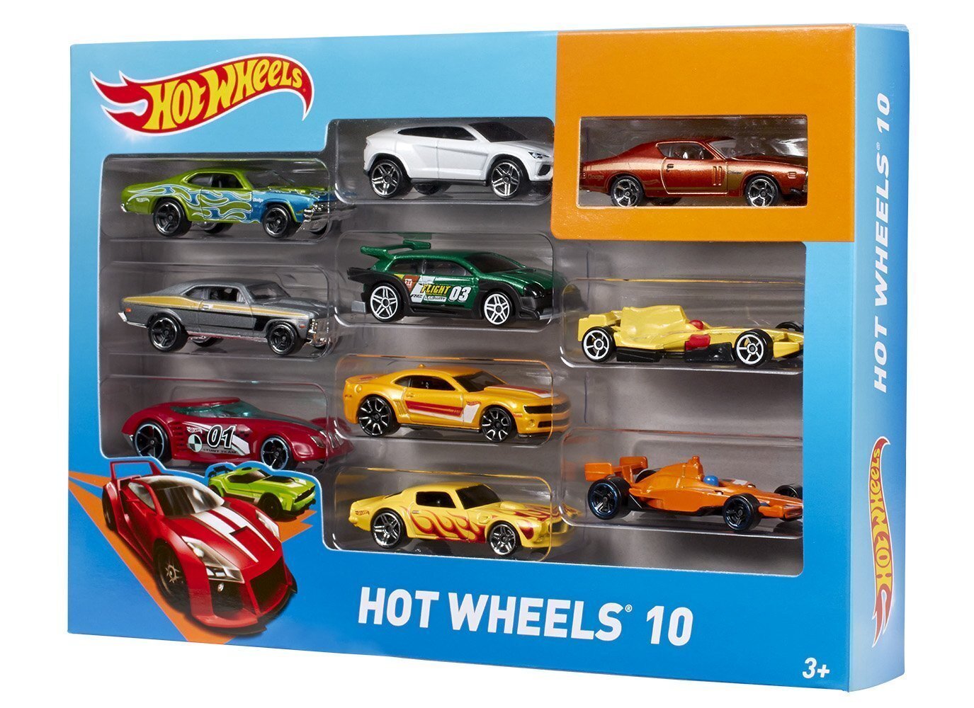 Mudelautode komplekt Hot Wheels, 10 tk., 54886 цена и информация | Mänguasjad poistele | hansapost.ee