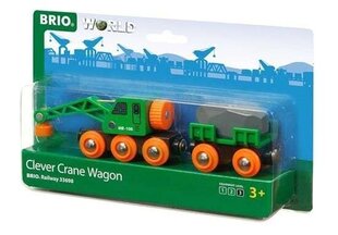 BRIO RAILWAY подъемный кран с вагоном, 33698 цена и информация | Игрушки для мальчиков | hansapost.ee