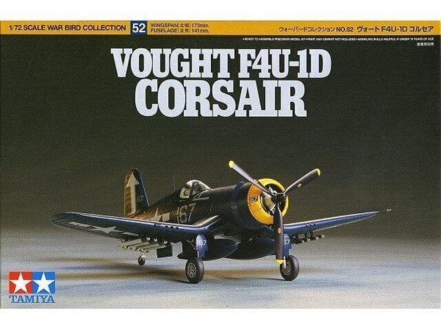 Konstruktor Tamiya - Vought F4U -1D Corsair, 1/72, 60752 hind ja info | Klotsid ja konstruktorid | hansapost.ee