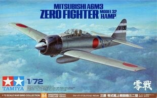 Конструктор Tamiya - Mitsubishi A6M3 Zero Fighter Model 32 (Hamp), 1/72, 60784 цена и информация | Tamiya Детям от 3 лет | hansapost.ee