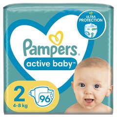 Подгузники Pampers Active Baby GP, размер 2, 4-8 кг, 96 шт. цена и информация | Подгузники | hansapost.ee