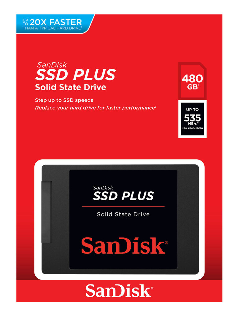 Kõvaketas Sandisk SSD PLUS 480GB SATA III hind ja info | Sisemised kõvakettad | hansapost.ee