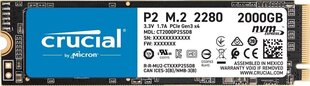 Внутренний жесткий диск Crucial CT2000P2SSD8 цена и информация | Внутренние жёсткие диски (HDD, SSD, Hybrid) | hansapost.ee