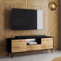ТВ шкафчик Selsey Ploystea с LED подсветкой, черный/коричневый цена и информация | Тумбы под телевизор | hansapost.ee