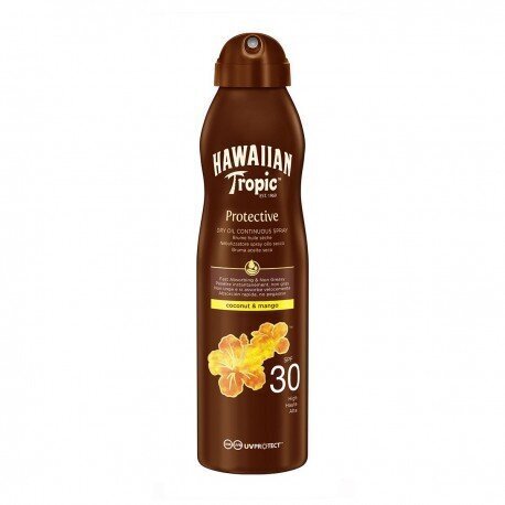 Hawaiian Tropic Dry Oil Continuous Spray SPF 30 kaitsev (Dry Oil Continuous Spray), 180 ml цена и информация | Päikesekaitse ja päevitusjärgsed kreemid | hansapost.ee