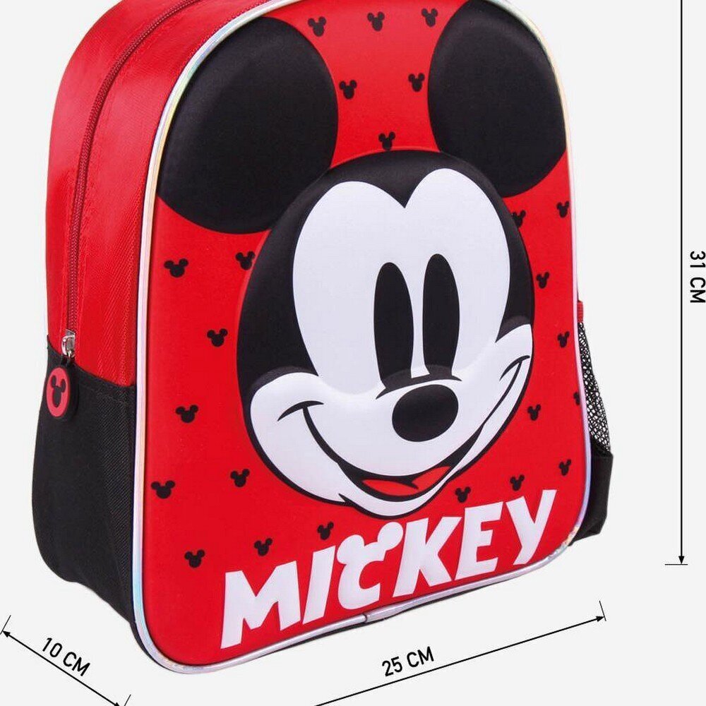 Koolikott Mickey Mouse, punane, 25 x 31 x 10 cm hind ja info | Koolikotid ja seljakotid | hansapost.ee