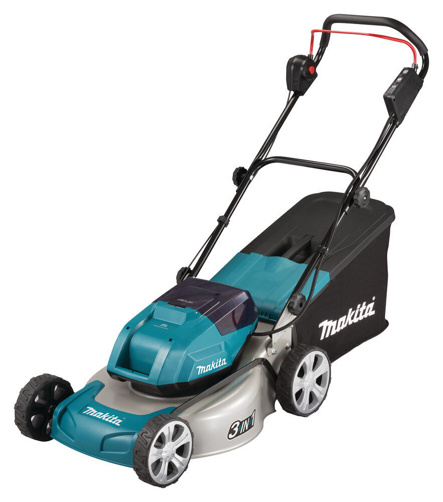 Akumuruniiduk Makita DLM460Z, 2X18V, BL-motor, 46cm, 25,3kg, metallist korpus (ilma akude ja laadijata) hind ja info | Muruniidukid | hansapost.ee