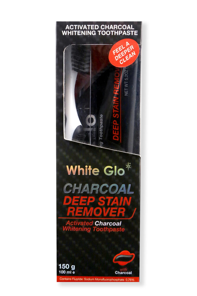 Hambapasta "White Glo" Charcoal Deep Stain, 150g цена и информация | Hambaharjad, hampapastad ja suuloputusvedelikud | hansapost.ee