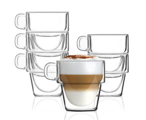 Набор чашек Vialli Design с двойными стеклянными стенками Senso, 350 мл, 6 шт. цена и информация | Стаканы, фужеры, кувшины | hansapost.ee