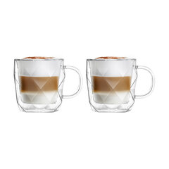 Чашки Vialli Design с двойными стеклянными стенками Geo, 330 мл, 2 шт. цена и информация | Стаканы, фужеры, кувшины | hansapost.ee