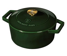 Berlinger Haus чугунная кастрюля для тушения с крышкой Emerald Collection, 4,35 л, 24 см цена и информация | Кастрюли, скороварки | hansapost.ee