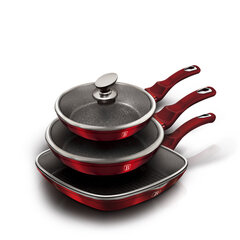 Berlinger Haus Metallic Line kaanega pannikomplekt Burgundy Edition, 6 tk price and information | Pans | hansapost.ee