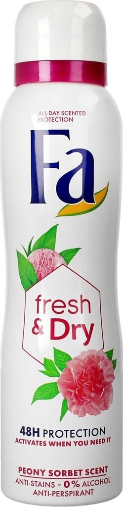 Pihustatav deodorant Fa Fresh & Dry Peony Sorbet, 150 ml цена и информация | Deodorandid | hansapost.ee