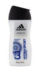 Гель для душа Adidas Hydra Sport 3в1 для мужчин, 250 мл цена и информация | Adidas Духи, косметика | hansapost.ee