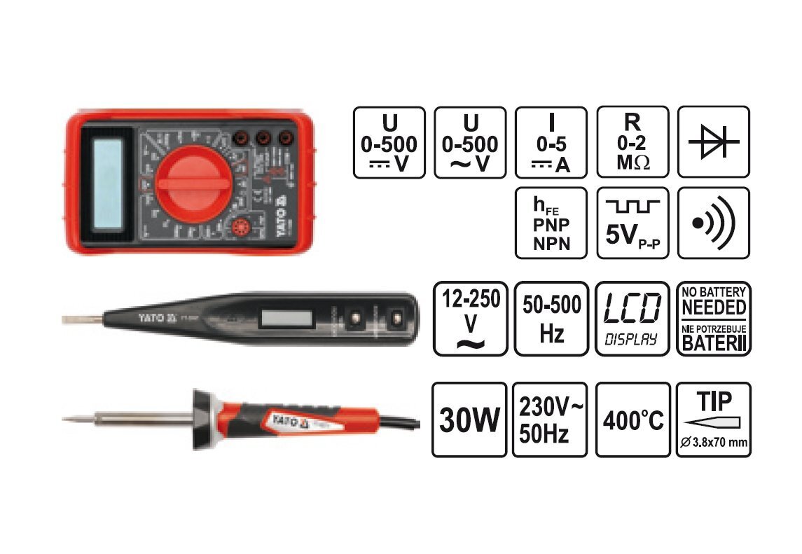 Yato elektrikute tööriistakomplekt YT-39009, 68 tk hind ja info | Käsitööriistad | hansapost.ee