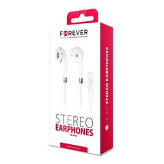 Forever Универсальные Наушники / Earpods / 3.5 mm / 1m / Белые цена и информация | Forever Внешние аксессуары для компьютеров | hansapost.ee