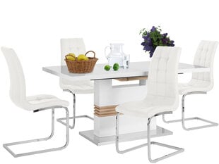 Комплект мебели для столовой Notio Living Pavlos 160 / Lola, белый цена и информация | Комплекты мебели для столовой | hansapost.ee