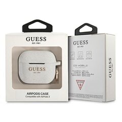 Чехол для наушников GUA3SGGEH Guess Glitter Printed Logo Silicone 3 White цена и информация | Аксессуары для наушников | hansapost.ee