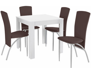 Комплект мебели для столовой Notio Living Lori 80/Nevada, белый/коричневый цена и информация | Комплекты мебели для столовой | hansapost.ee