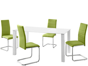 Комплект мебели для столовой Notio Living Nara/Amber, белый/зеленый цена и информация | Комплекты мебели для столовой | hansapost.ee
