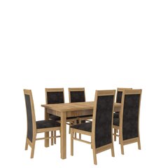 Söögitoakomplekt ADRK Furniture Rodos 7, pruun hind ja info | Söögilauakomplektid | hansapost.ee