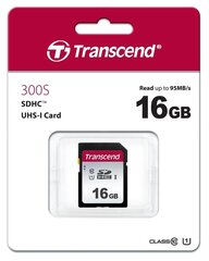 Карта памяти SDHC 16GB UHS-I/C10 TS16GSDC300S TRANSCEND цена и информация | Карты памяти для телефонов | hansapost.ee