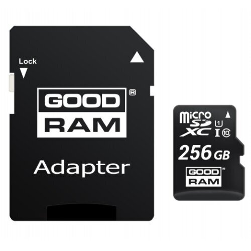 Mälukaart Goodram MicroSDHC 256GB Class 10/UHS 1 + Adapter цена и информация | Mälukaardid mobiiltelefonidele | hansapost.ee