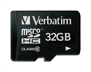 "verbatim micro secure digital card premium, 32 gb, micro sdhc, 44013, uhs-i u1 (class 10) цена и информация | Карты памяти | hansapost.ee