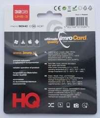 Imro MicroSD10, 32 GB hind ja info | Mälukaardid mobiiltelefonidele | hansapost.ee