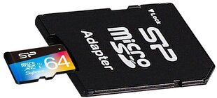 Silicon Power карта памяти microSDXC 64GB Superior UHS-I U1 + адаптер цена и информация | Silicon Power Телефоны и аксессуары | hansapost.ee