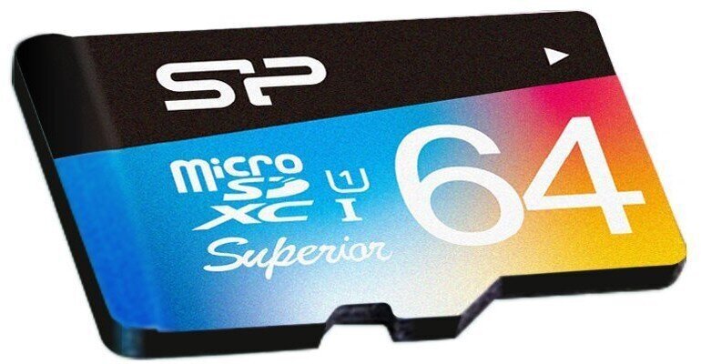 Mälukaart Silicon Power microSDXC 64GB Superior UHS-I U1 + adapter цена и информация | Mälukaardid mobiiltelefonidele | hansapost.ee