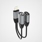 Dudao kõrvaklappide adapter Lightning to Lightning adapter + 3,5 mm minipistikupesa muusika ja laadimise jaoks, hall (L17i + hall) hind ja info | Mobiiltelefonide kaablid | hansapost.ee